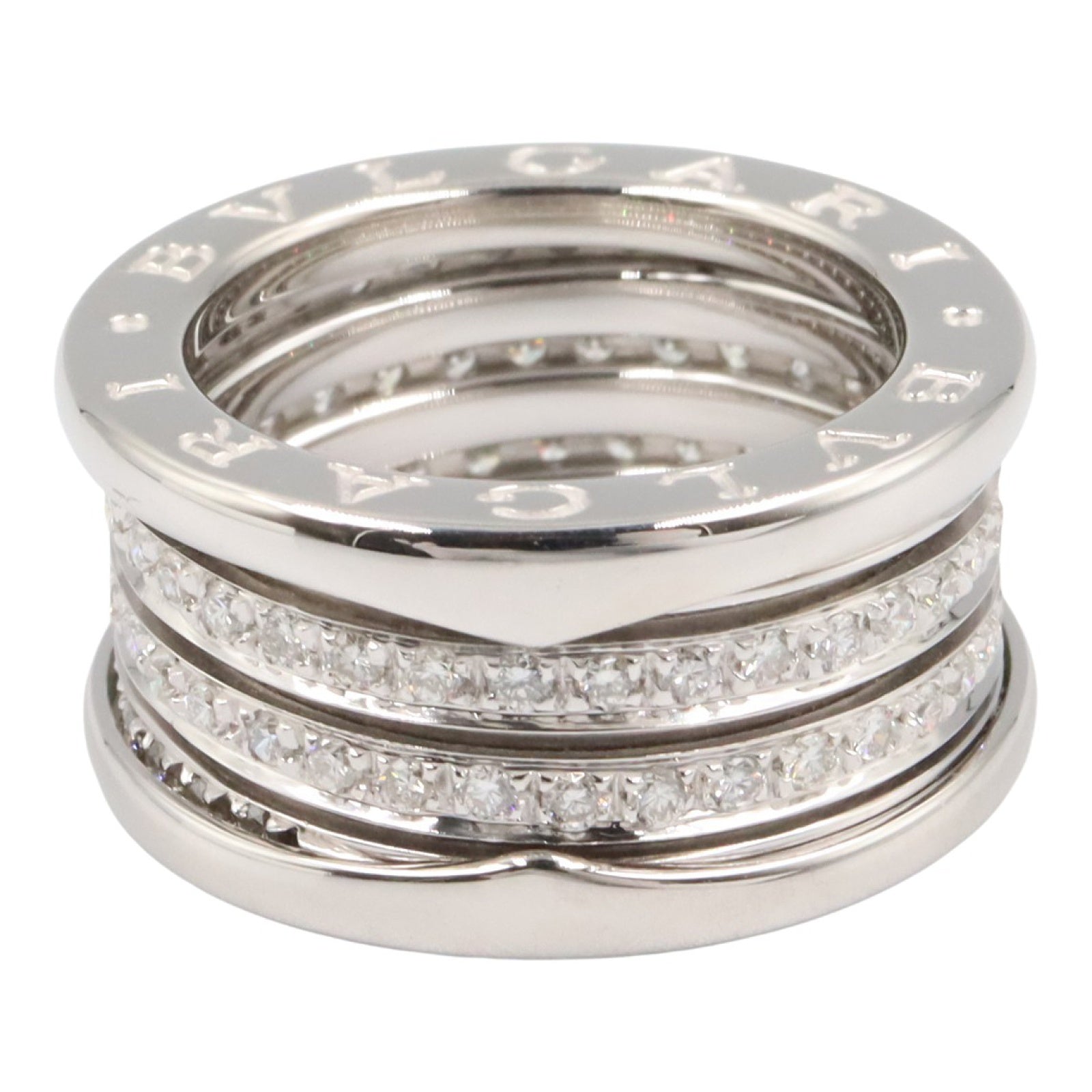 B-zero1 ビーゼロワン リング 4バンド リング 指輪 K18WG ダイヤモンド ホワイトゴールド クリア ブルガリ アクセサリー BVLGARI