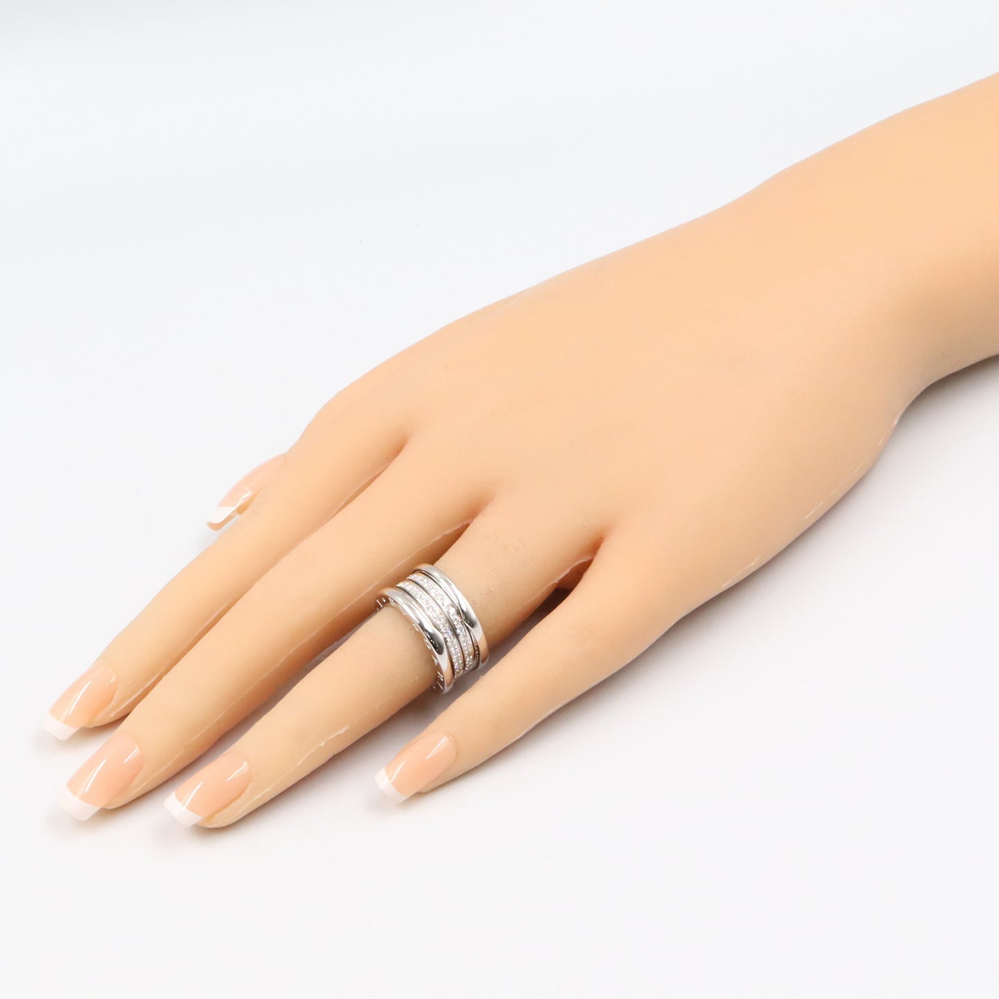 B-zero1 ビーゼロワン リング 4バンド リング 指輪 K18WG ダイヤモンド ホワイトゴールド クリア ブルガリ アクセサリー BVLGARI