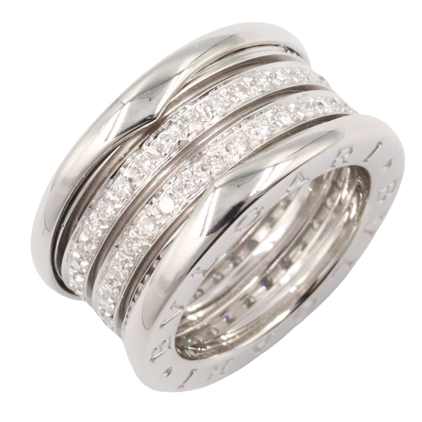 B-zero1 ビーゼロワン リング 4バンド リング 指輪 K18WG ダイヤモンド ホワイトゴールド クリア ブルガリ アクセサリー BVLGARI