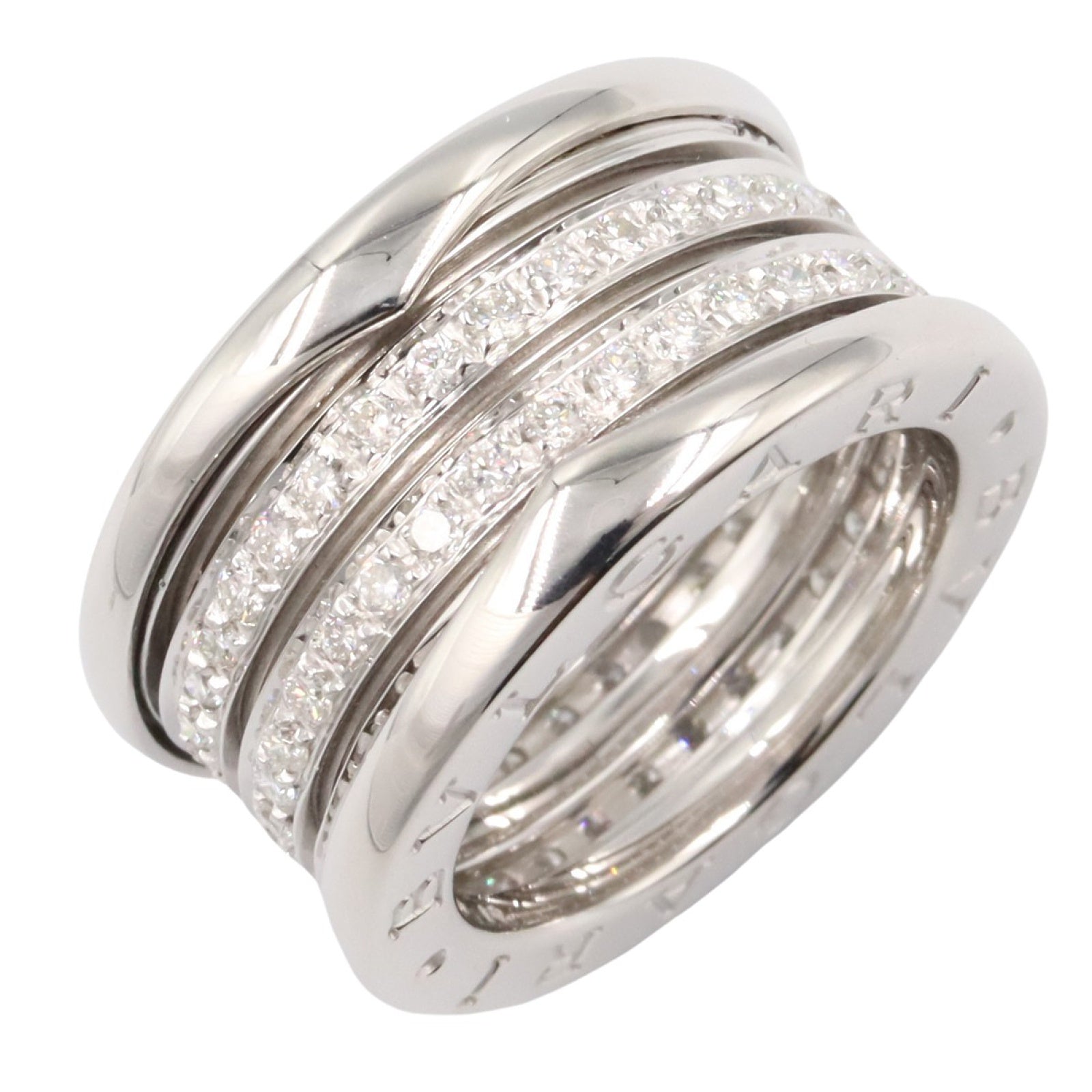 B-zero1 ビーゼロワン リング 4バンド リング 指輪 K18WG ダイヤモンド ホワイトゴールド クリア ブルガリ アクセサリー BVLGARI