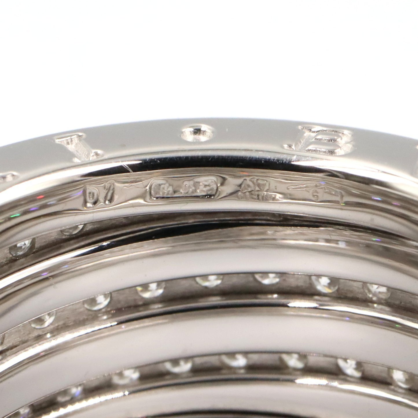 B-zero1 ビーゼロワン リング 4バンド リング 指輪 K18WG ダイヤモンド ホワイトゴールド クリア ブルガリ アクセサリー BVLGARI