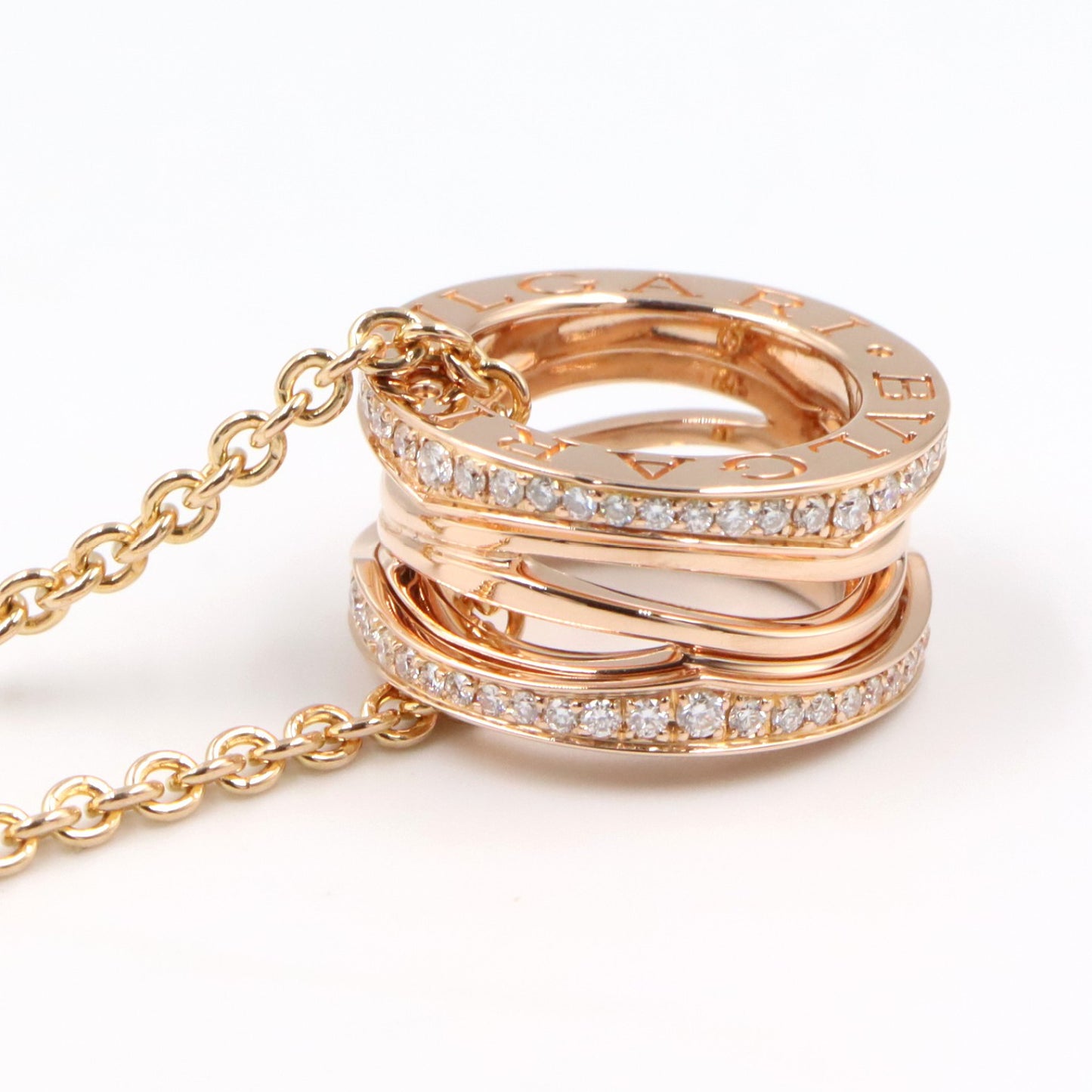 B-zero1 ビーゼロワン デザインレジェンド ダイヤ ネックレス ネックレス K18PG ダイヤモンド ピンクゴールド クリア ブルガリ アクセサリー BVLGARI