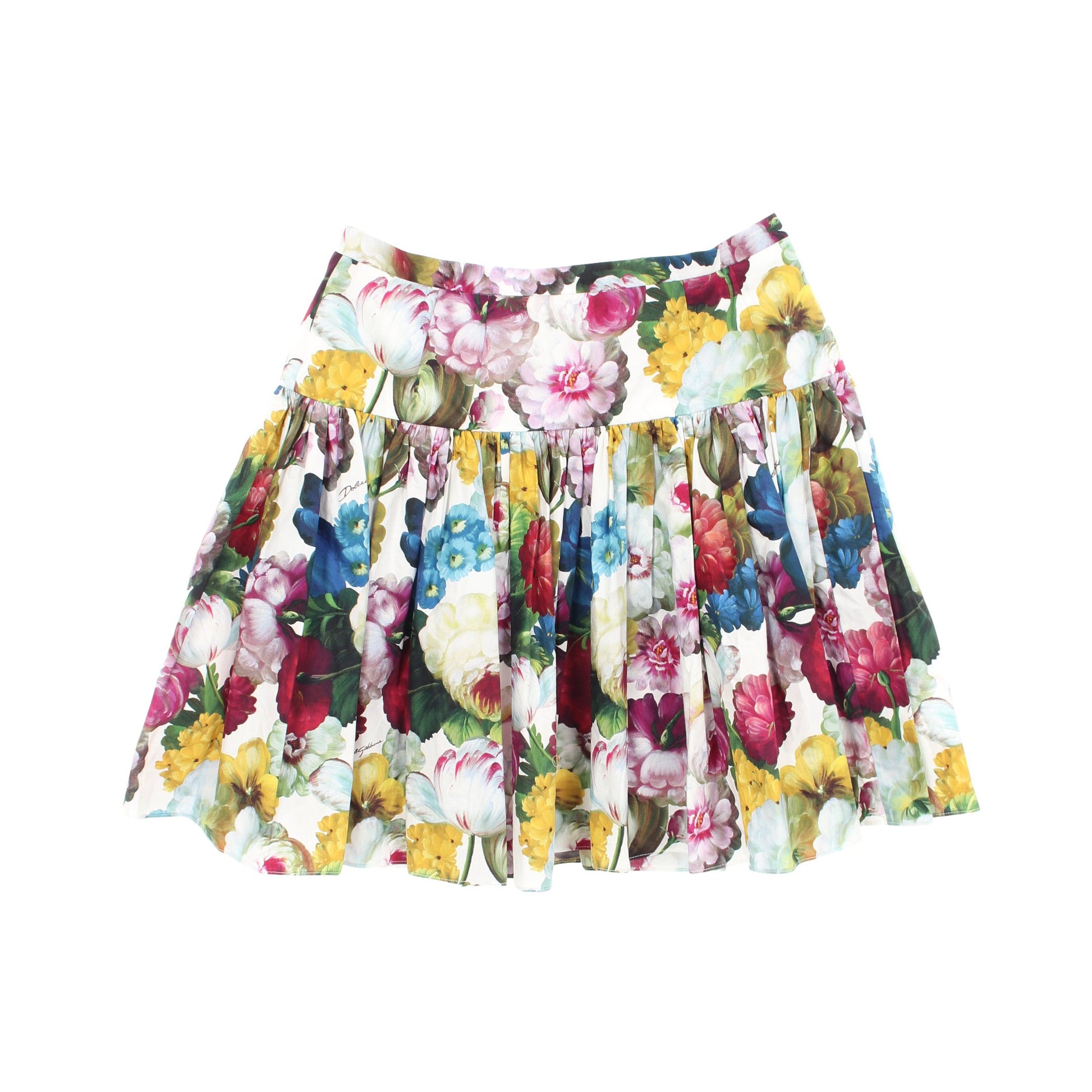 フローラル プリント スカート コットン ホワイト マルチカラー ドルチェアンドガッバーナ ボトムス DOLCE&GABBANA