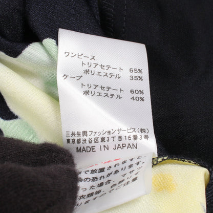 花柄 ケープ ワンピース セットアップ ブラック イエロー レオナールファッション スーツ LEONARD FASHION