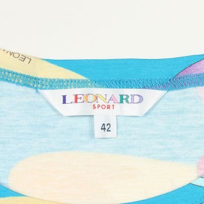 花柄 帽子 半袖Tシャツ コットン ブルー マルチカラー レオナールスポーツ トップス LEONARD SPORT
