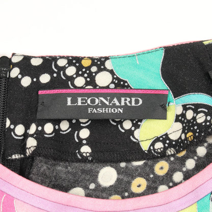 花柄 長袖 カットソー ウール シルク ブラック ピンク マルチカラー レオナールファッション トップス LEONARD FASHION