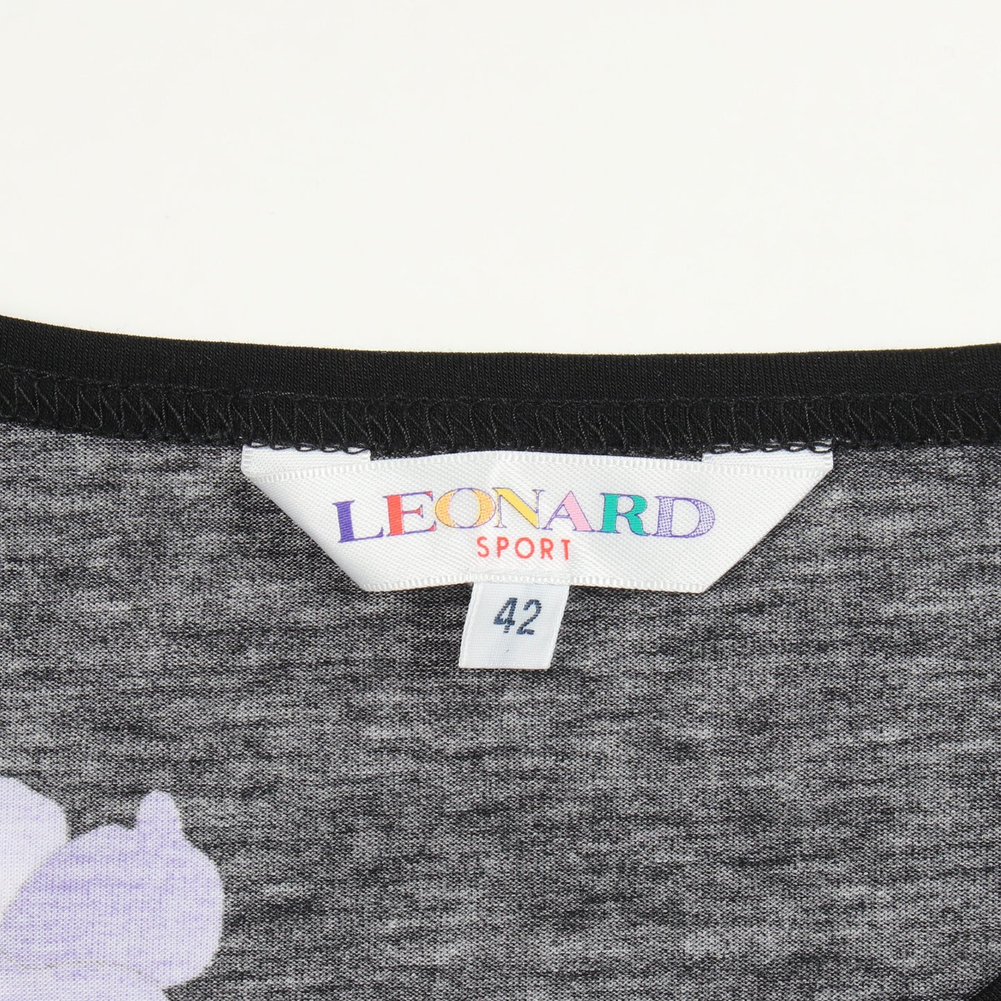 花柄 半袖Tシャツ コットン ブラック マルチカラー レオナールスポーツ トップス LEONARD SPORT