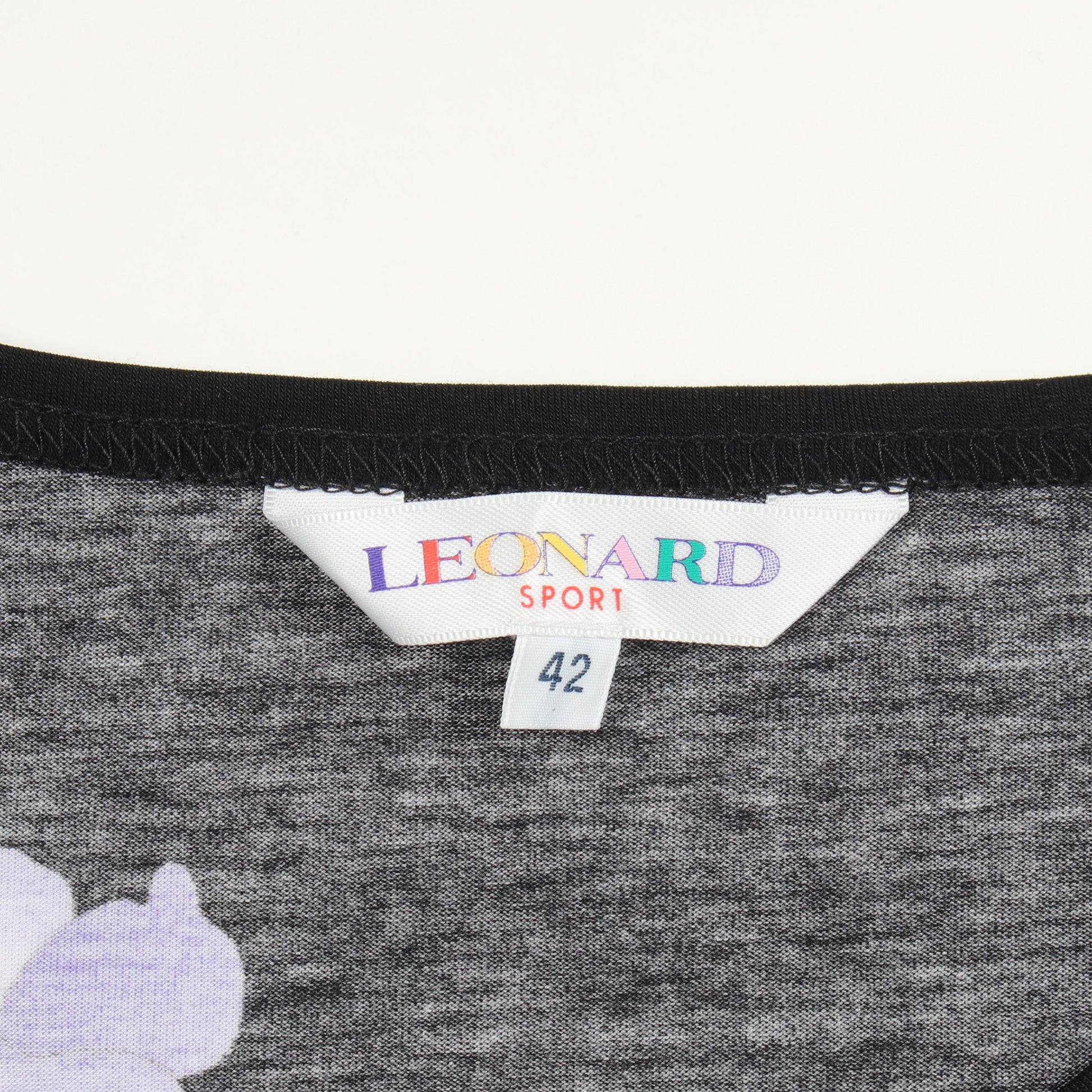 花柄 半袖Tシャツ コットン ブラック マルチカラー レオナールスポーツ トップス LEONARD SPORT