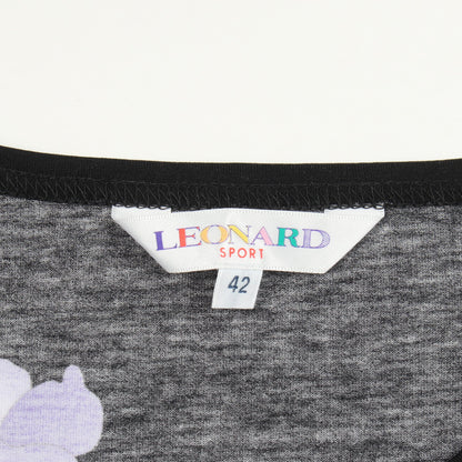 花柄 半袖Tシャツ コットン ブラック マルチカラー レオナールスポーツ トップス LEONARD SPORT