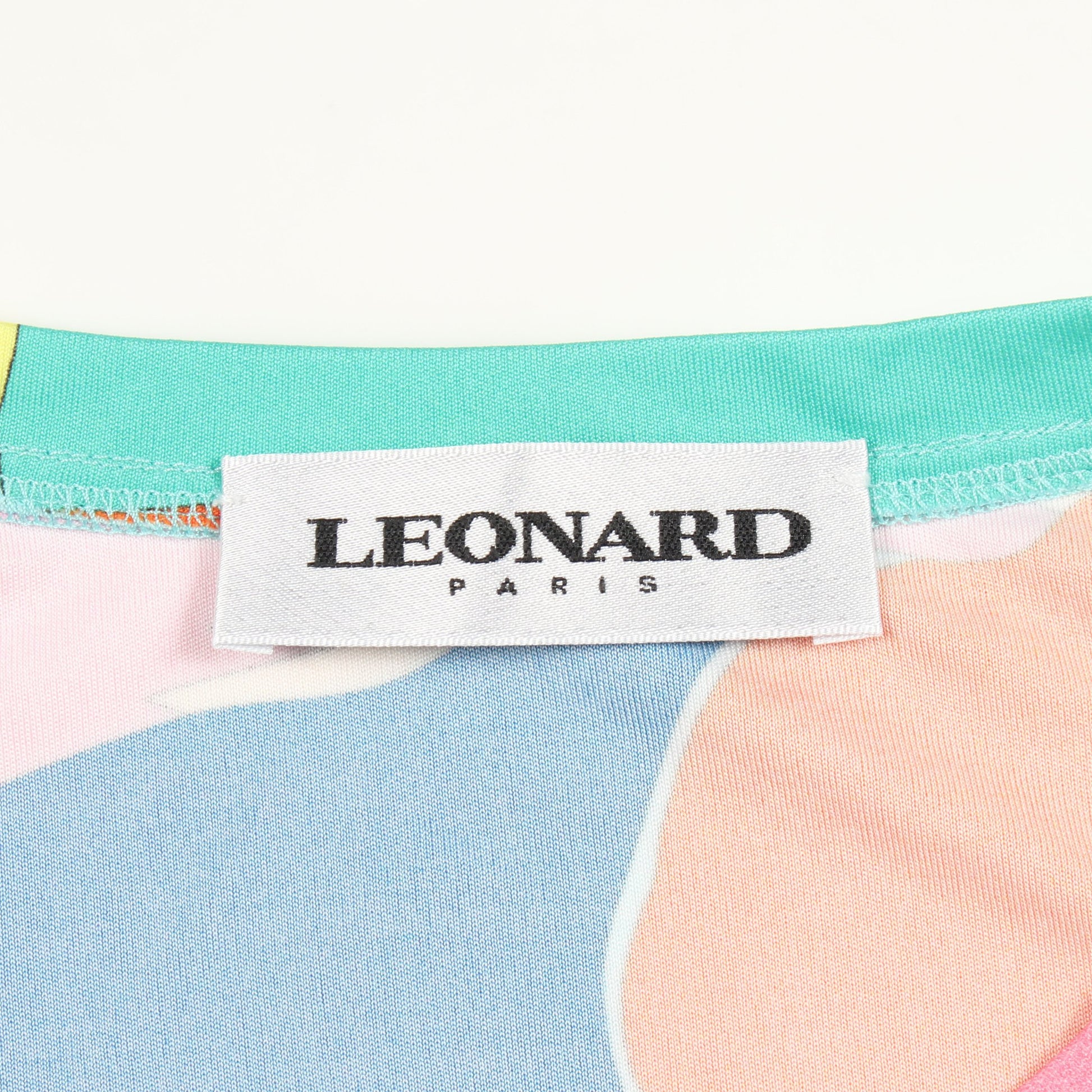 総柄 半袖 カットソー ナイロン マルチカラー レオナール トップス LEONARD