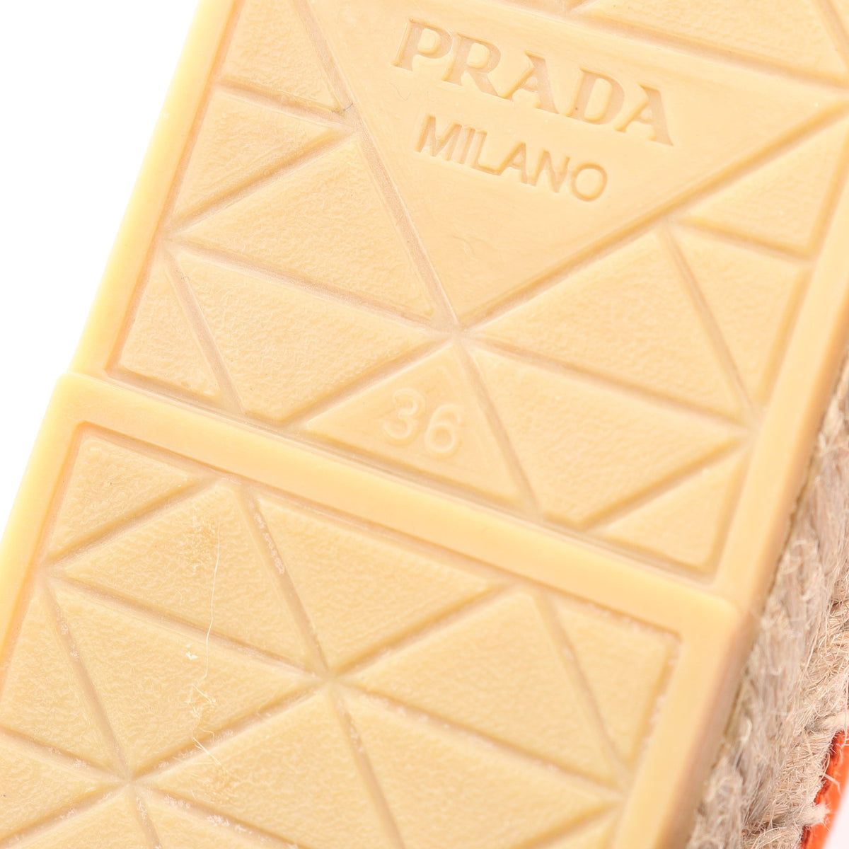 トライアングルロゴ エスパドリーユ スリッポン キャンバス オレンジ プラダ シューズ PRADA