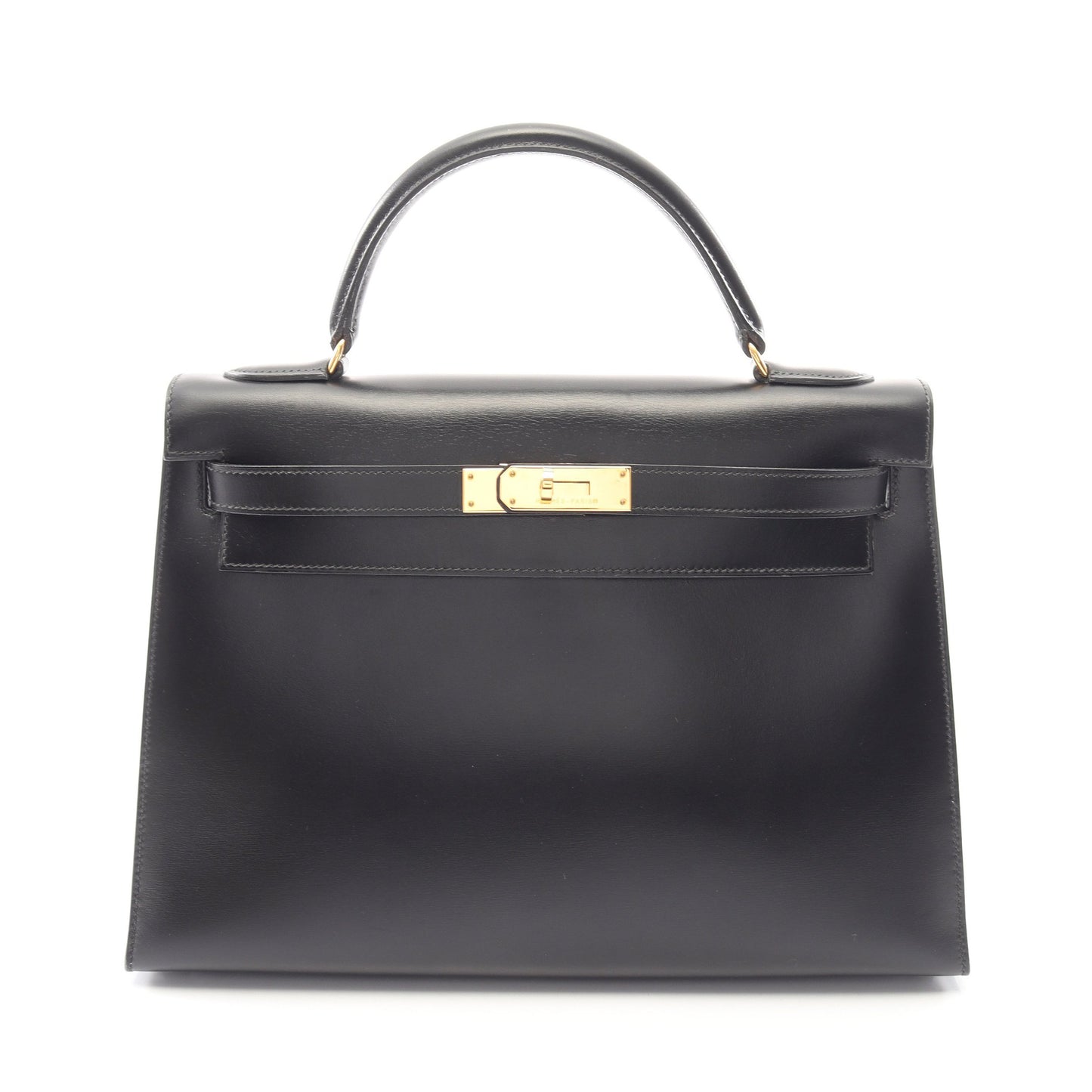 ケリー32 外縫い 2WAY ハンドバッグ ボックスカーフ ブラック ゴールド金具 ○U刻印 エルメス バッグ HERMES