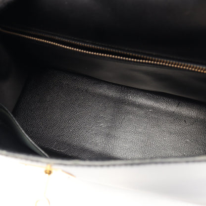 ケリー32 外縫い 2WAY ハンドバッグ ボックスカーフ ブラック ゴールド金具 ○U刻印 エルメス バッグ HERMES