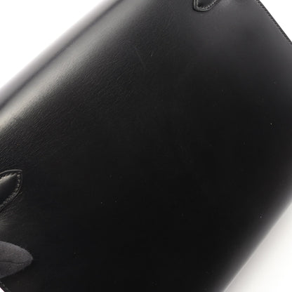 ケリー32 外縫い 2WAY ハンドバッグ ボックスカーフ ブラック ゴールド金具 ○U刻印 エルメス バッグ HERMES