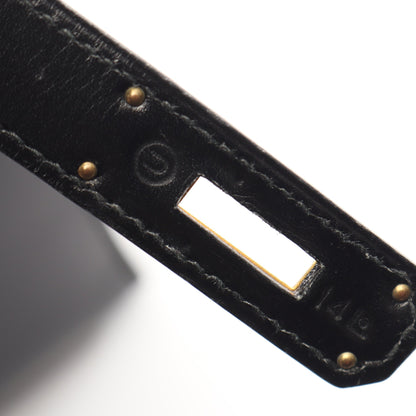 ケリー32 外縫い 2WAY ハンドバッグ ボックスカーフ ブラック ゴールド金具 ○U刻印 エルメス バッグ HERMES