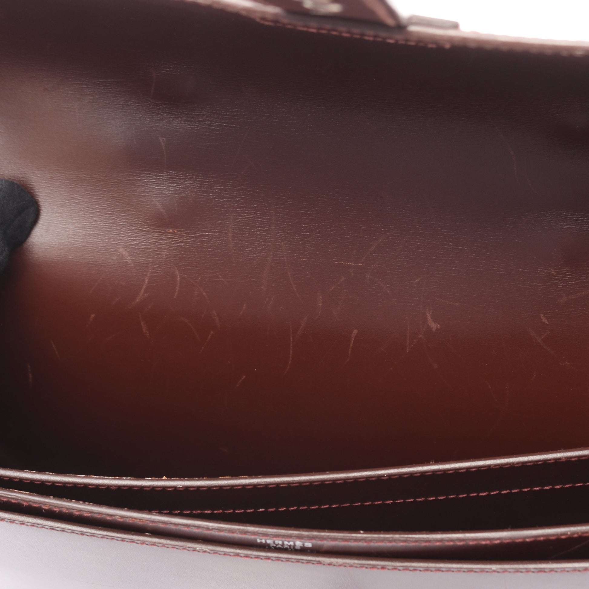 サックアデペッシュ38 ビジネスバッグ ブリーフケース ボックスカーフ ブラウン シルバー金具 □E刻印 エルメス バッグ HERMES