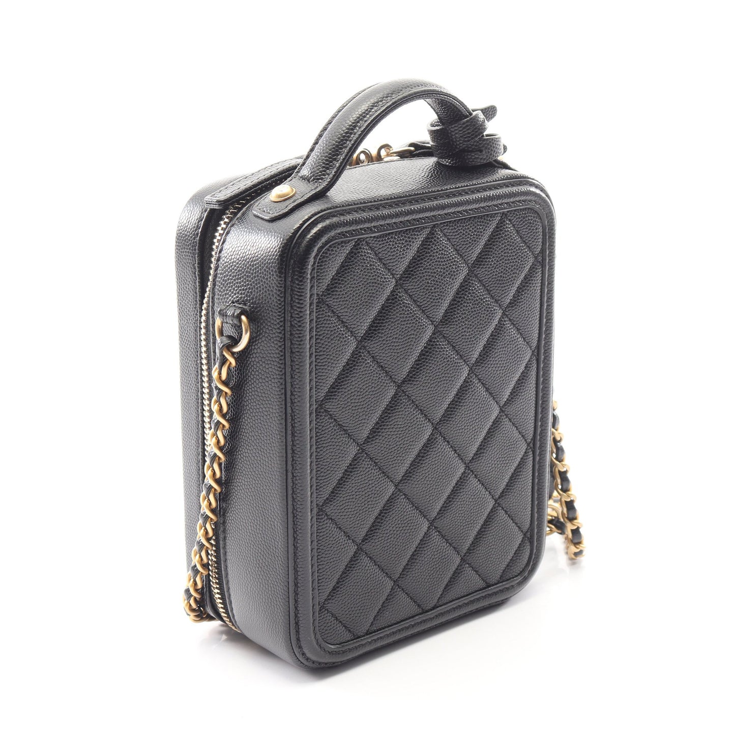 CCフィリグリー 2WAY チェーンショルダーバッグ キャビアスキン ブラック ゴールド金具 シャネル バッグ CHANEL