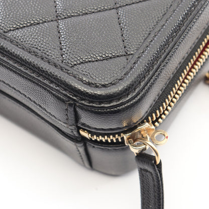CCフィリグリー 2WAY チェーンショルダーバッグ キャビアスキン ブラック ゴールド金具 シャネル バッグ CHANEL