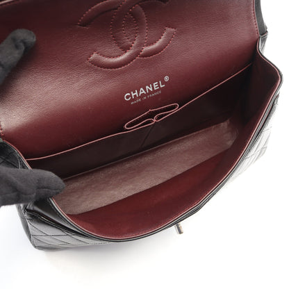 マトラッセ Wフラップ Wチェーンショルダーバッグ ラムスキン ブラック シルバー金具 シャネル バッグ CHANEL