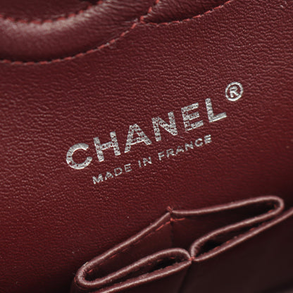 マトラッセ Wフラップ Wチェーンショルダーバッグ ラムスキン ブラック シルバー金具 シャネル バッグ CHANEL