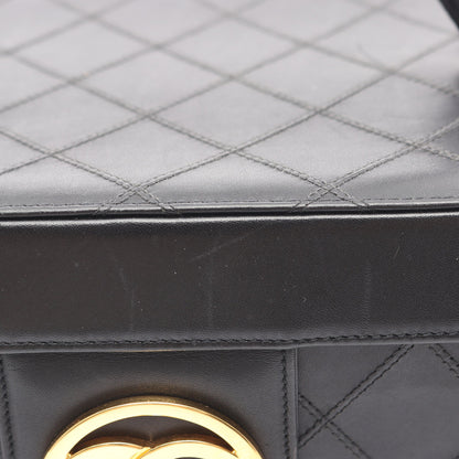 ビコローレ ココマーク ミラー付き 2WAY バニティバッグ ラムスキン ブラック ゴールド金具 シャネル バッグ CHANEL