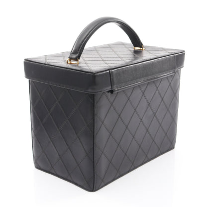 ビコローレ ココマーク ミラー付き 2WAY バニティバッグ ラムスキン ブラック ゴールド金具 シャネル バッグ CHANEL