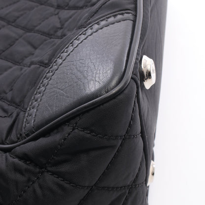 パリニューヨークライン ハンドバッグ トートバッグ ナイロン レザー ブラック シルバー金具 シャネル バッグ CHANEL