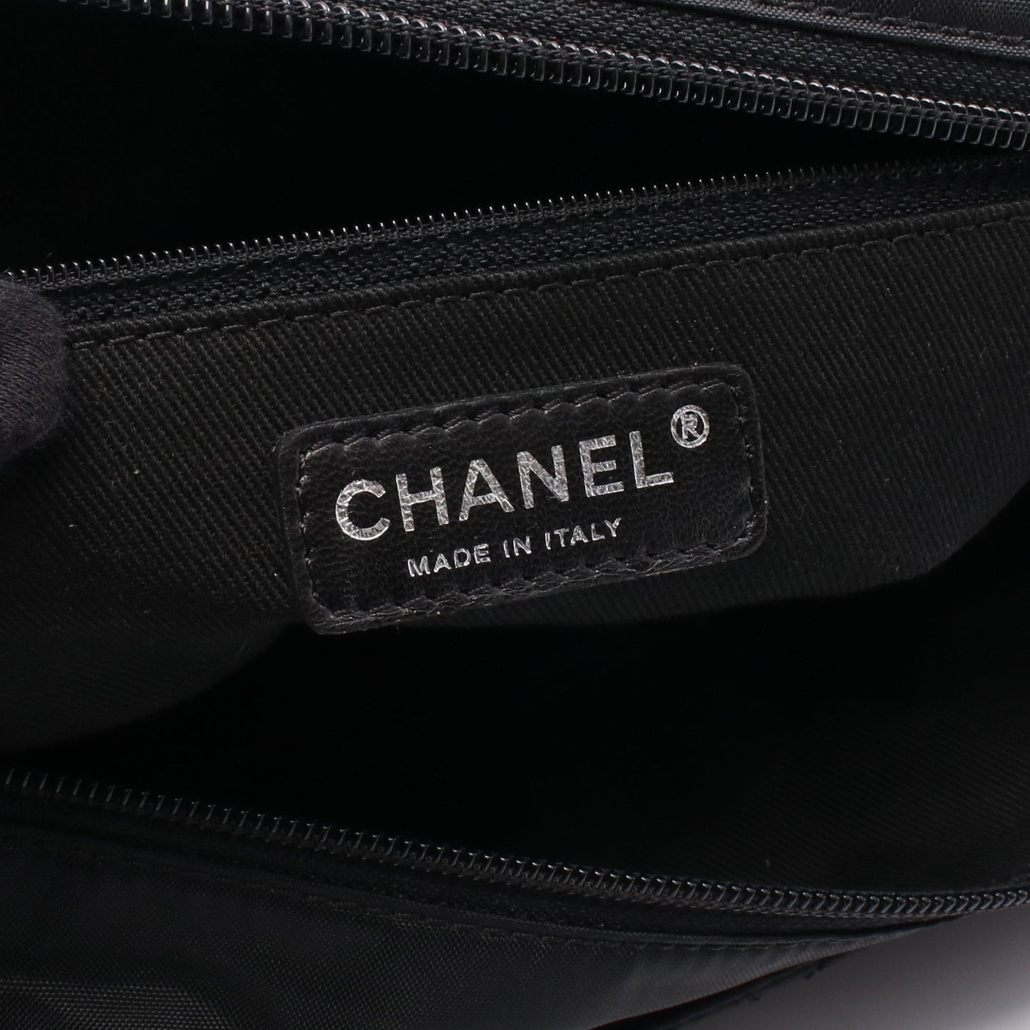 パリニューヨークライン ハンドバッグ トートバッグ ナイロン レザー ブラック シルバー金具 シャネル バッグ CHANEL