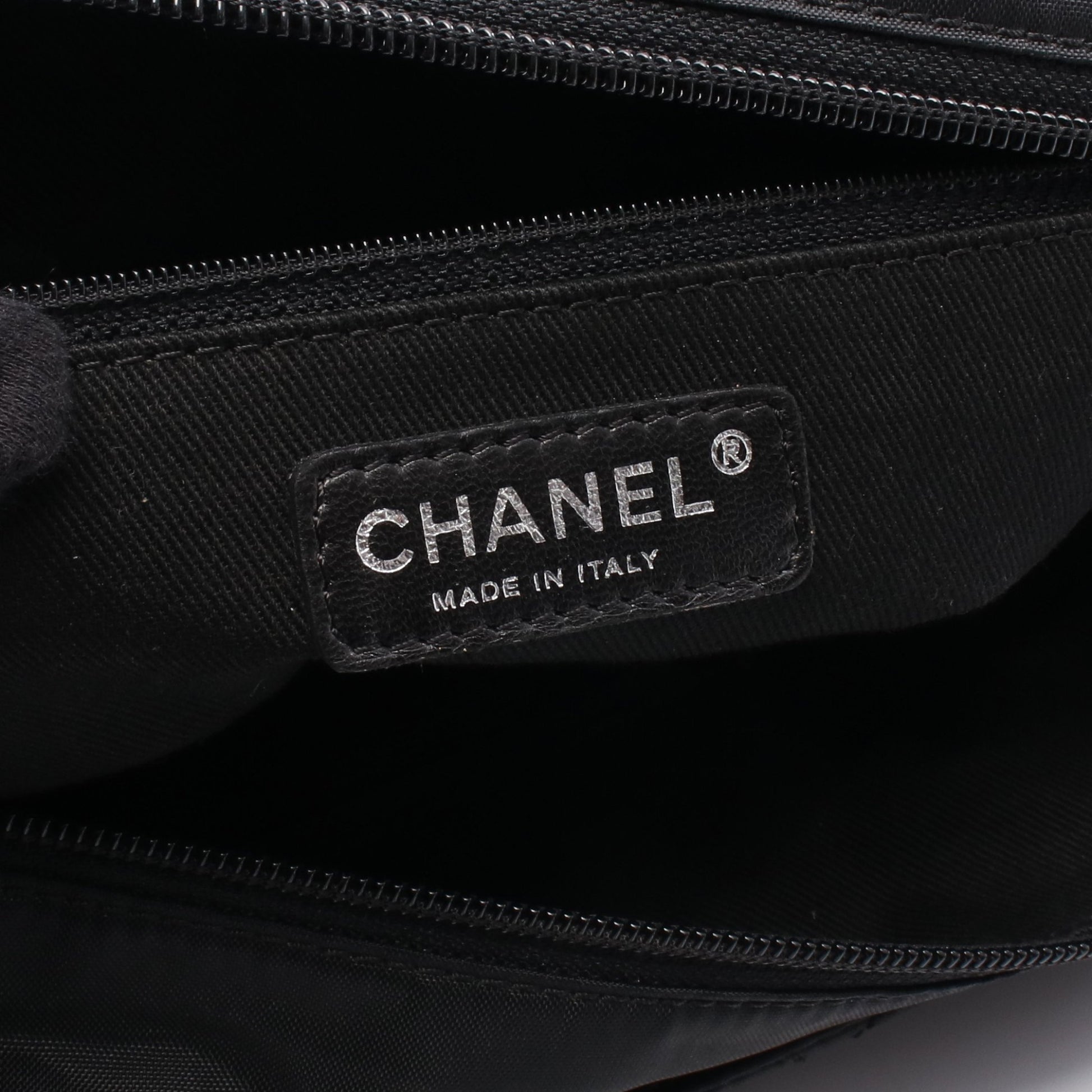 パリニューヨークライン ハンドバッグ トートバッグ ナイロン レザー ブラック シルバー金具 シャネル バッグ CHANEL