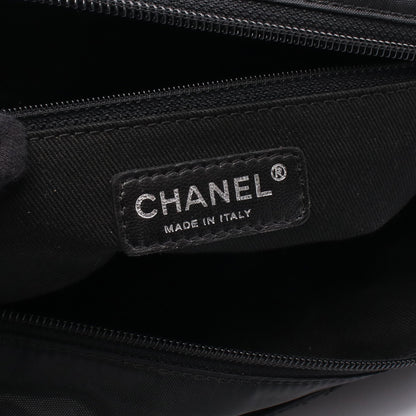 パリニューヨークライン ハンドバッグ トートバッグ ナイロン レザー ブラック シルバー金具 シャネル バッグ CHANEL