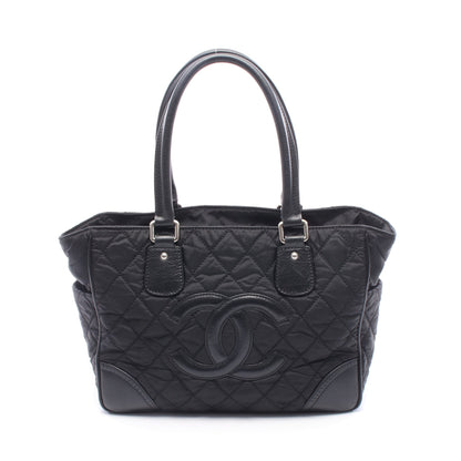 パリニューヨークライン ハンドバッグ トートバッグ ナイロン レザー ブラック シルバー金具 シャネル バッグ CHANEL