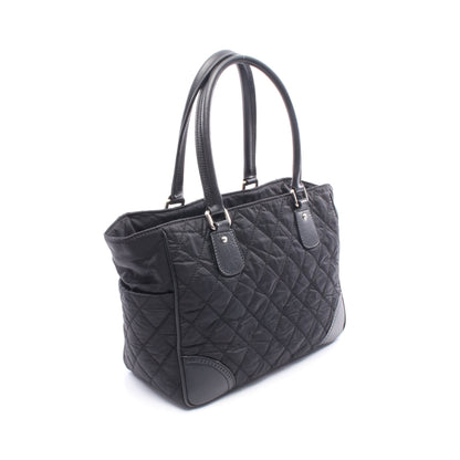 パリニューヨークライン ハンドバッグ トートバッグ ナイロン レザー ブラック シルバー金具 シャネル バッグ CHANEL