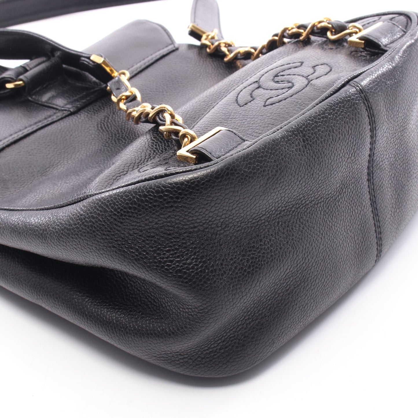 トリプルココマーク バックパック リュックサック キャビアスキン ブラック ゴールド金具 シャネル バッグ CHANEL
