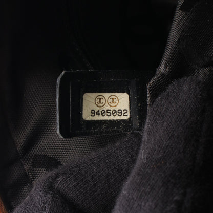 カンボンライン ショルダーバッグ レザー ベージュ ブラック シルバー金具 シャネル バッグ CHANEL