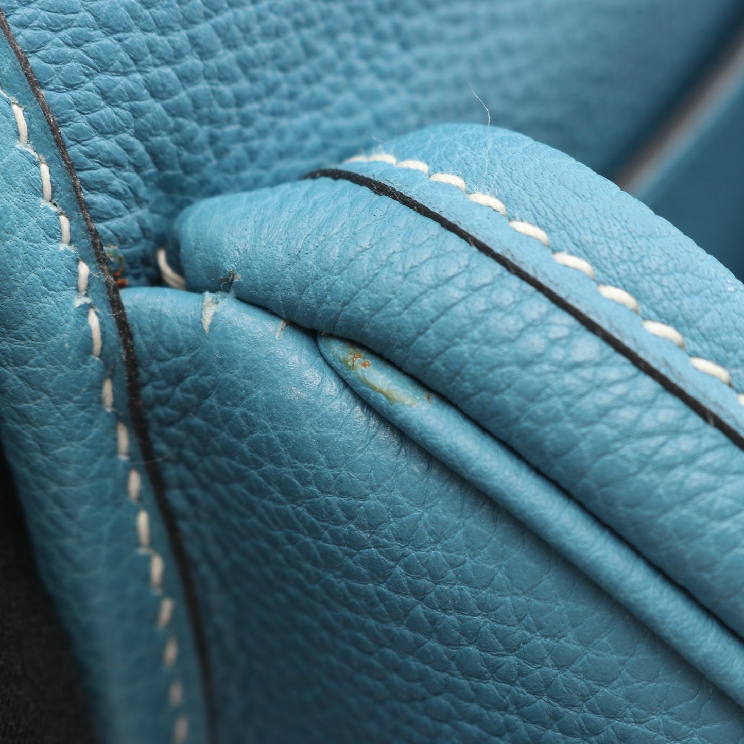 バルドゴルフ ブルージーン ショルダーバッグ トゴ ライトブルー シルバー金具 □H刻印 エルメス バッグ HERMES