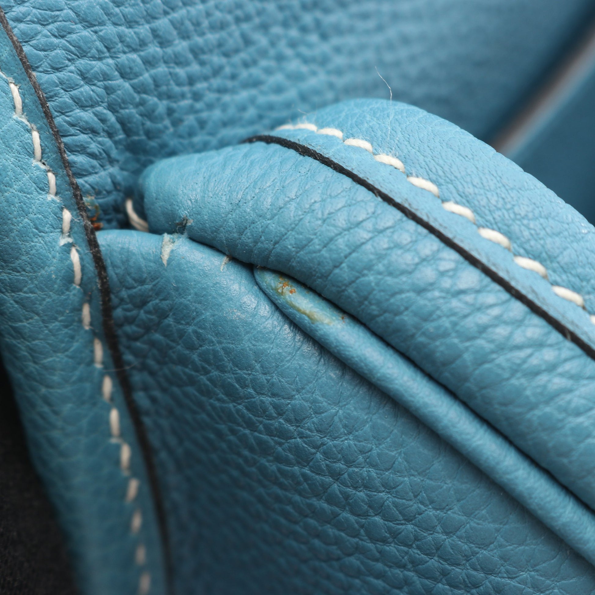 バルドゴルフ ブルージーン ショルダーバッグ トゴ ライトブルー シルバー金具 □H刻印 エルメス バッグ HERMES