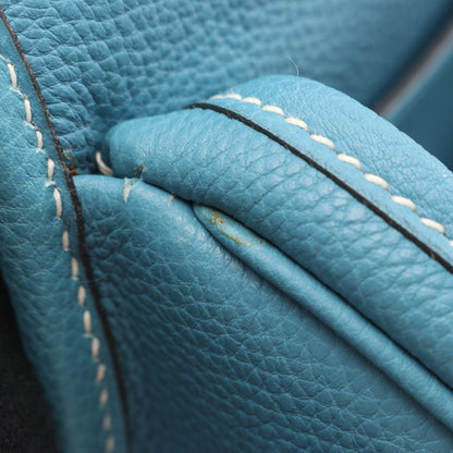 バルドゴルフ ブルージーン ショルダーバッグ トゴ ライトブルー シルバー金具 □H刻印 エルメス バッグ HERMES