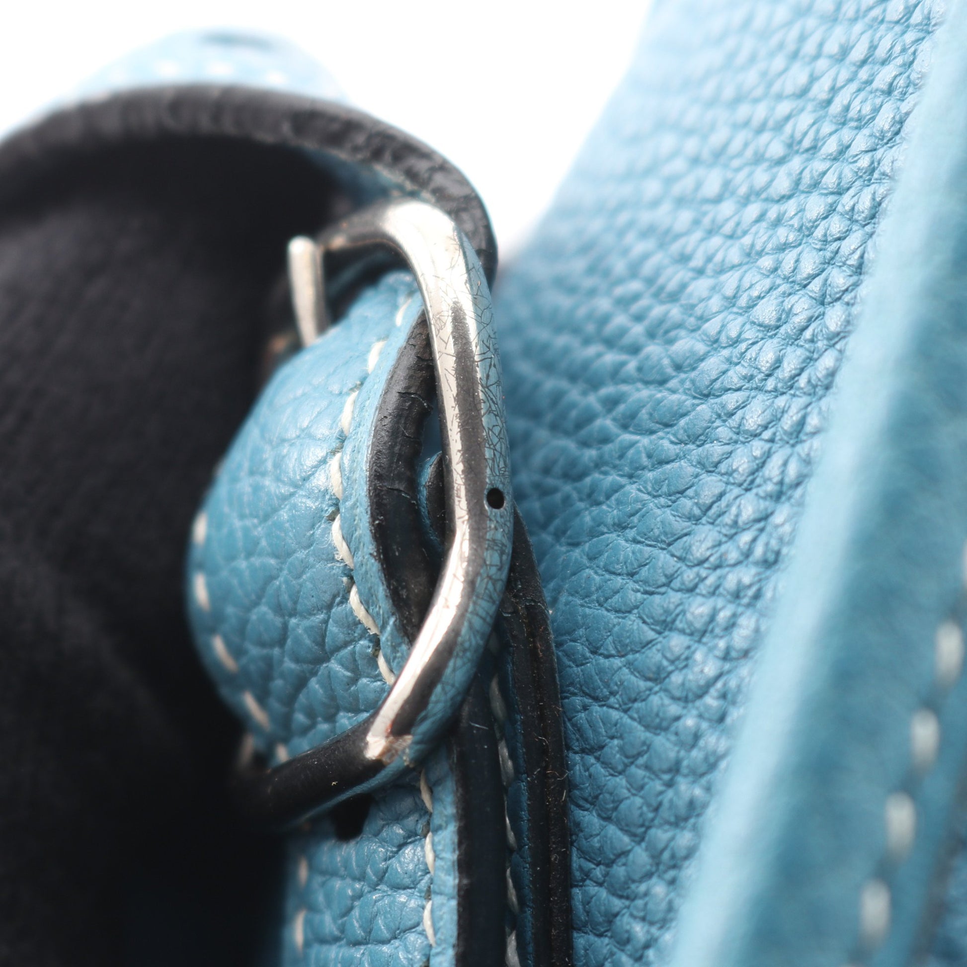 バルドゴルフ ブルージーン ショルダーバッグ トゴ ライトブルー シルバー金具 □H刻印 エルメス バッグ HERMES