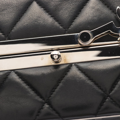 マトラッセ バニティバッグ ラムスキン ブラック シルバー金具 シャネル バッグ CHANEL