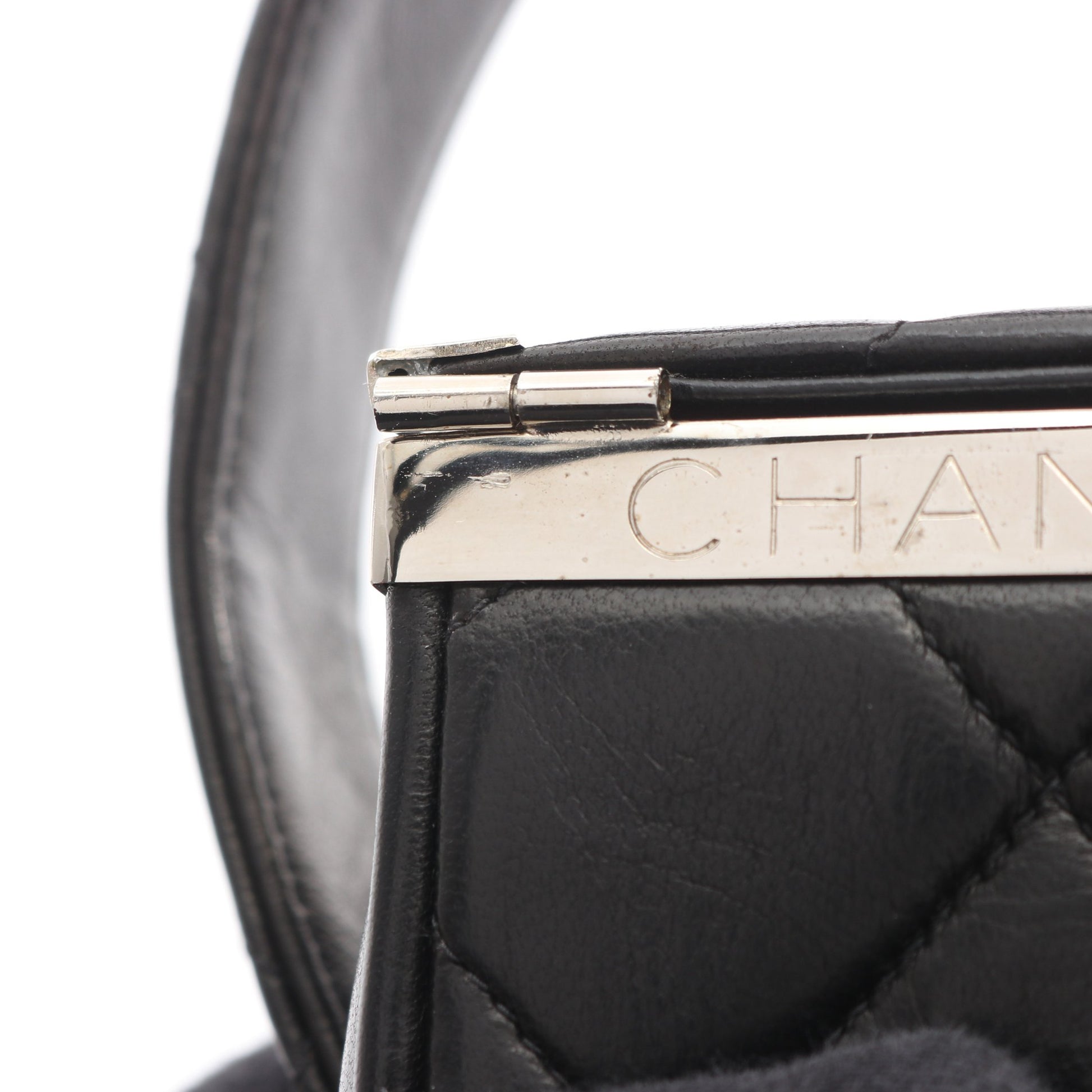 マトラッセ バニティバッグ ラムスキン ブラック シルバー金具 シャネル バッグ CHANEL