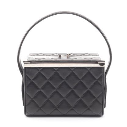 マトラッセ バニティバッグ ラムスキン ブラック シルバー金具 シャネル バッグ CHANEL