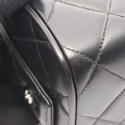 マトラッセ バニティバッグ ラムスキン ブラック シルバー金具 シャネル バッグ CHANEL