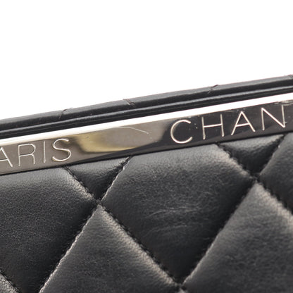 マトラッセ バニティバッグ ラムスキン ブラック シルバー金具 シャネル バッグ CHANEL