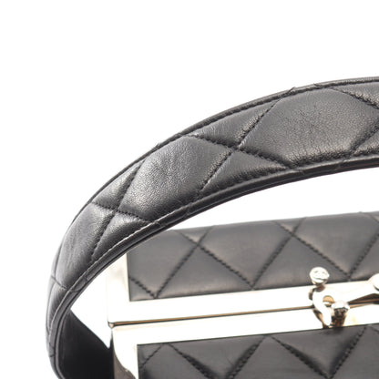 マトラッセ バニティバッグ ラムスキン ブラック シルバー金具 シャネル バッグ CHANEL