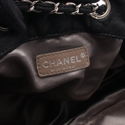 メルローズカバス クルーズライン チェーンショルダーバッグ コットンジャージー ブラック シルバー金具 シャネル バッグ CHANEL
