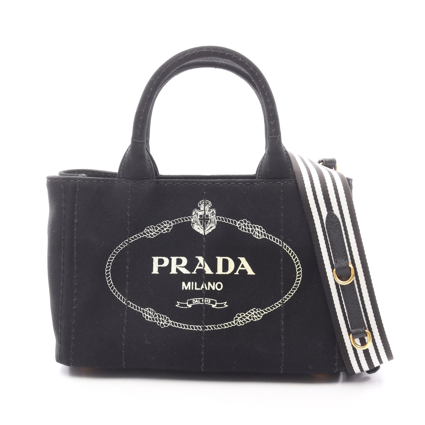 CANAPA カナパ 2WAY ハンドバッグ トートバッグ キャンバス ブラック プラダ バッグ PRADA