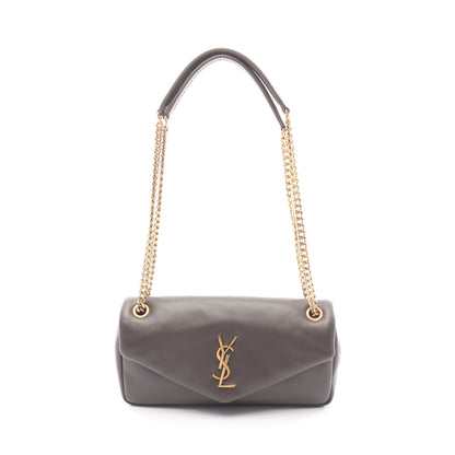 カリプソ YSLロゴ Wチェーンショルダーバッグ レザー ダークブラウン サンローランパリ バッグ SAINT LAURENT PARIS