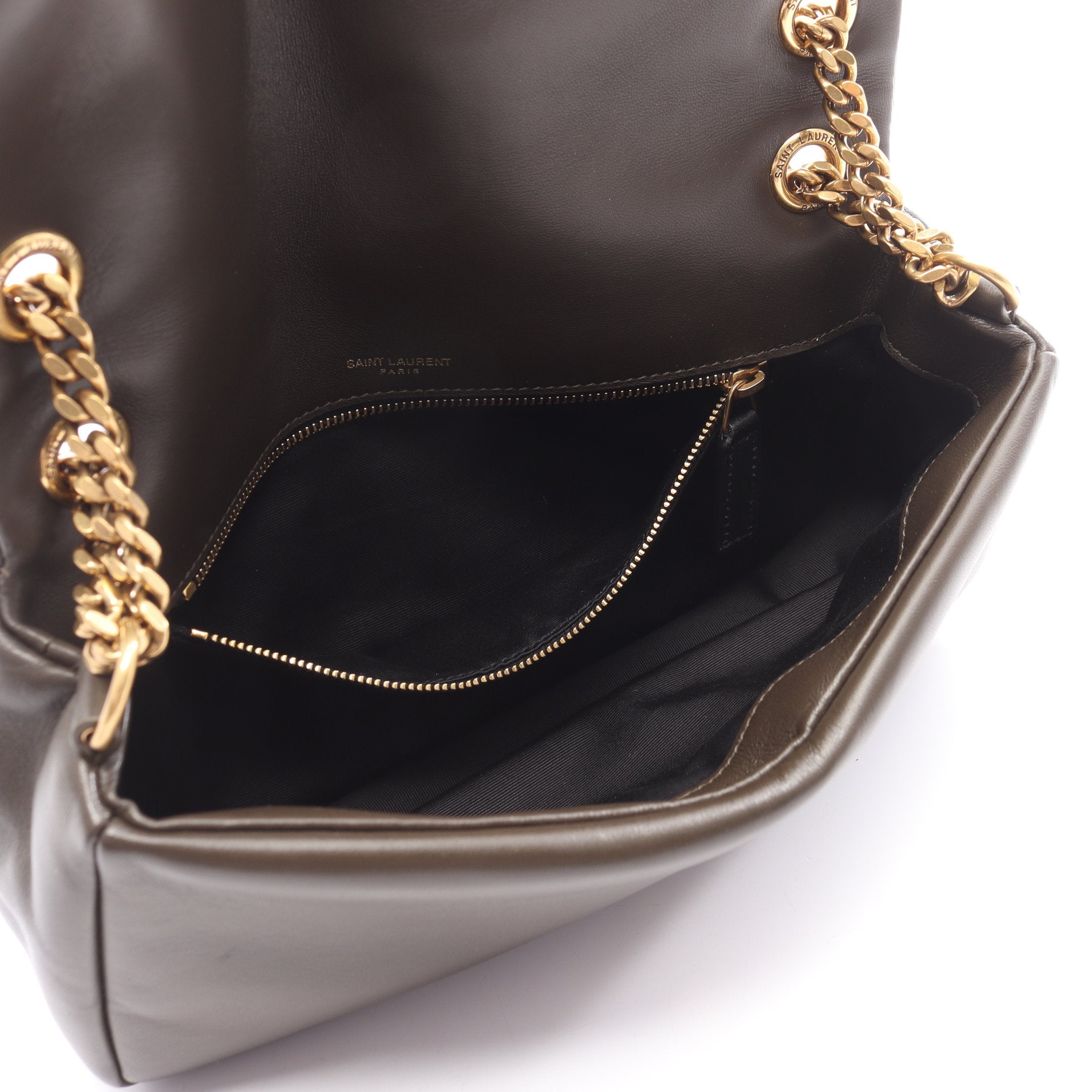 SAINT LAURENT PARIS(サンローランパリ) ショルダーバッグ カリプソ 734153 ダークブラウン チェーンショルダー レザー カリプソ YSLロゴ Wチェーンショルダーバッグ レザー ダークブラウン