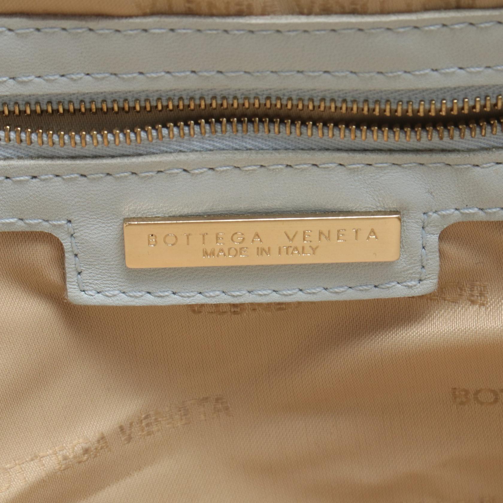 イントレチャート ボストンバッグ レザー ライトブルー ボッテガヴェネタ バッグ BOTTEGA VENETA