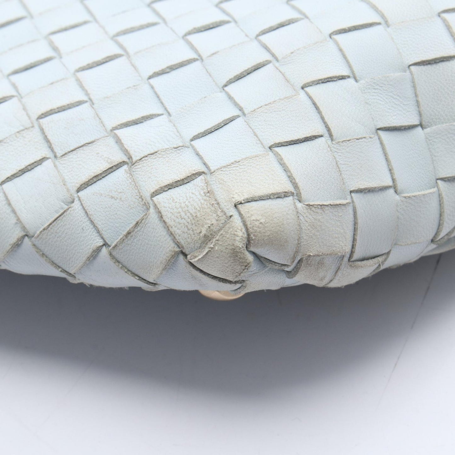 イントレチャート ボストンバッグ レザー ライトブルー ボッテガヴェネタ バッグ BOTTEGA VENETA